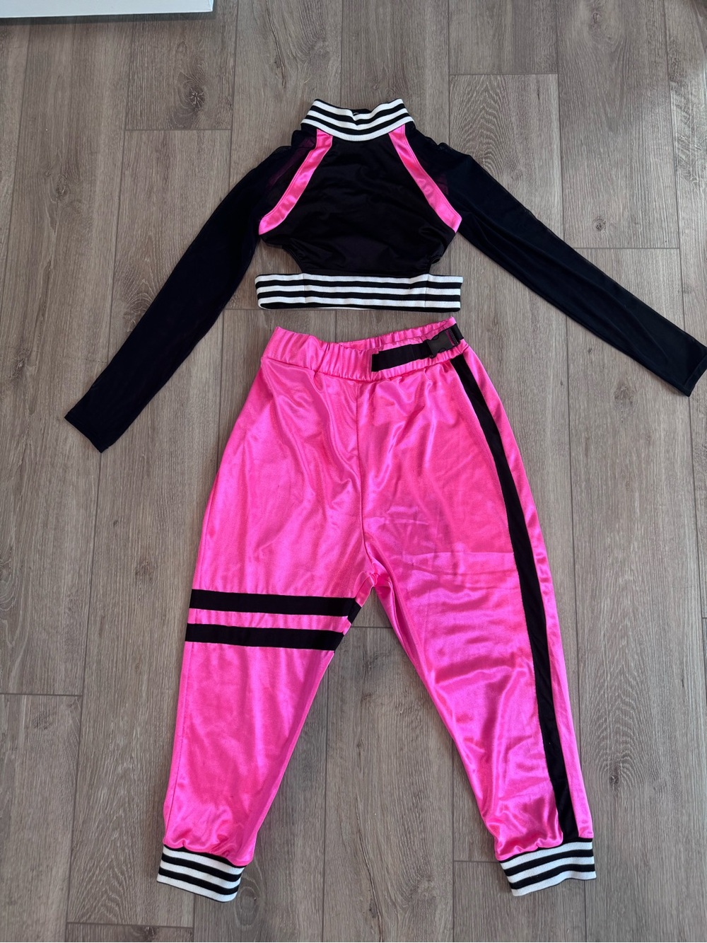 Revolution Kids Dance Costume - Black and Hot Pink Two-Piece Set